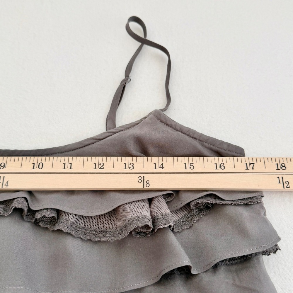 NWT Ella Moss Ruffle Lace Cami Gray Tiered Y2K Romantic Boho Indie Sleaze USA M - Picture 10 of 12